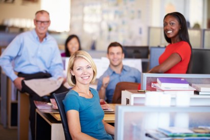 employees in workspace